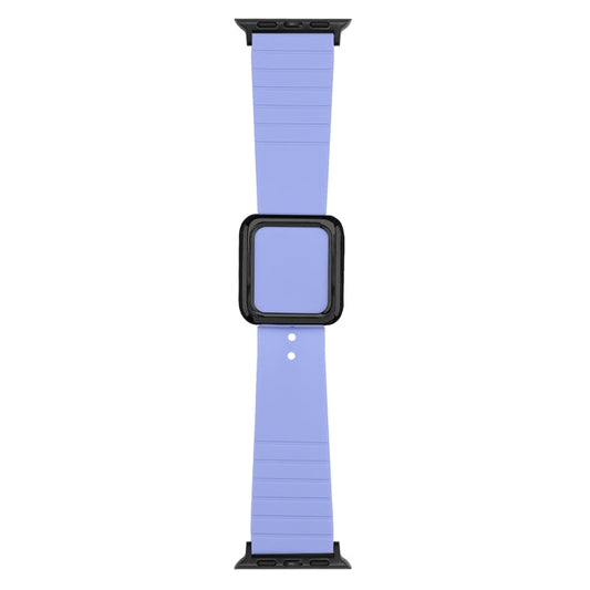 Skorter | Black square buckle silicone watch band for Apple Watch Series 9&8&7 41mm / SE 3&SE 2&6&SE&5&4 40mm / 3&2&1 38mm (Lavender)