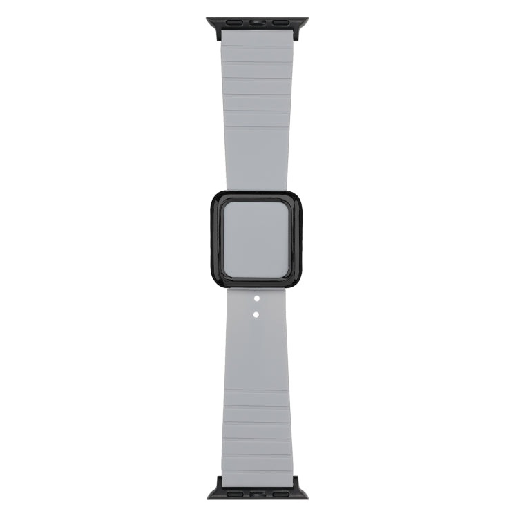 Skorter | Black square buckle silicone watch band for Apple Watch Series 9&8&7 41mm / SE 3&SE 2&6&SE&5&4 40mm / 3&2&1 38mm (Cloud Grey)