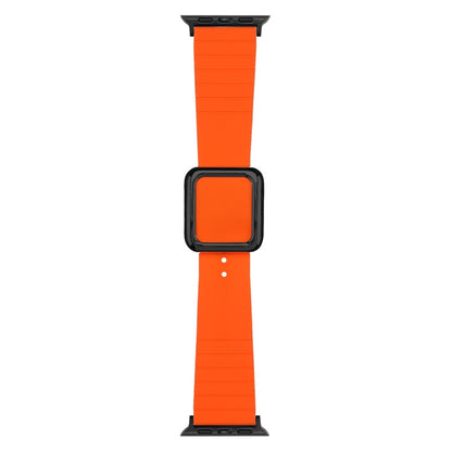 Skorter | Black square buckle silicone watch band for Apple Watch Series 9&8&7 41mm / SE 3&SE 2&6&SE&5&4 40mm / 3&2&1 38mm (Orange)