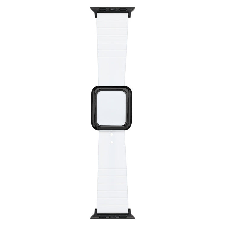Skorter | Black Square Buckle Silicone Band for Apple Watch Series 9&8&7 41mm / SE 3&SE 2&6&SE&5&4 40mm / 3&2&1 38mm(White)