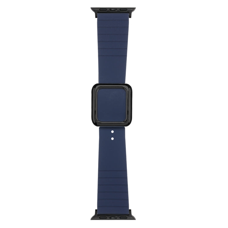 Skorter | Black Square Buckle Silicone Watch Band for Apple Watch Series 9&8&7 41mm / SE 3&SE 2&6&SE&5&4 40mm / 3&2&1 38mm (Midnight Blue)