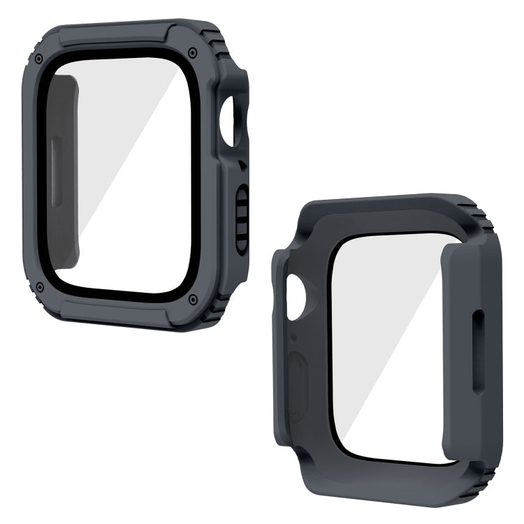 Skorter | 2 in 1 screen tempered glass film protective case for Apple Watch Series 9 / 8 / 7 45mm (Dark Gray)