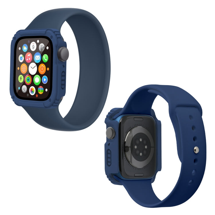 Skorter | 2 in 1 screen tempered glass film protective case for Apple Watch Series 9 / 8 / 7 45mm (Midnight Blue)