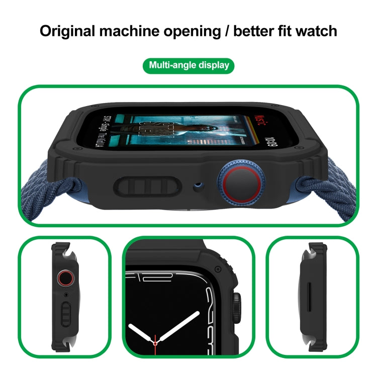 Skorter | 2 in 1 Screen Tempered Glass Film Protective Case for Apple Watch Series 9 / 8 / 7 41mm (Black)