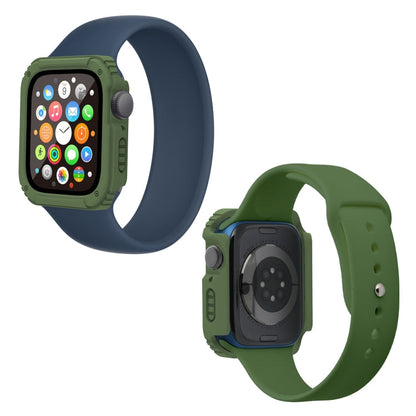 Skorter | 2 in 1 screen tempered glass film protective case for Apple Watch Series 9 / 8 / 7 41mm (Army Green)