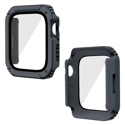 Skorter | 2 in 1 Screen Tempered Glass Film Protective Case for Apple Watch Series 9 / 8 / 7 41mm (Dark Grey)