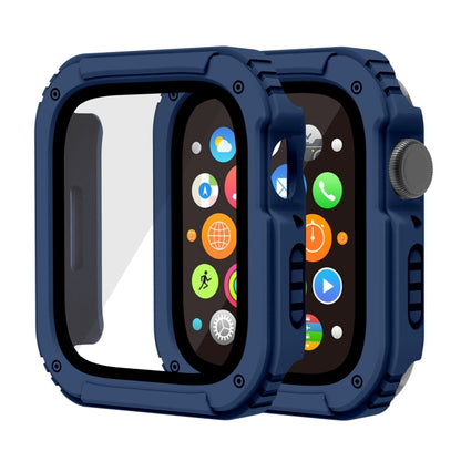 Skorter | 2 in 1 screen tempered glass film protective case for Apple Watch Series 9 / 8 / 7 41mm (Midnight Blue)