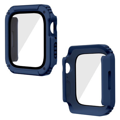 Skorter | 2 in 1 screen tempered glass film protective case for Apple Watch Series 9 / 8 / 7 41mm (Midnight Blue)