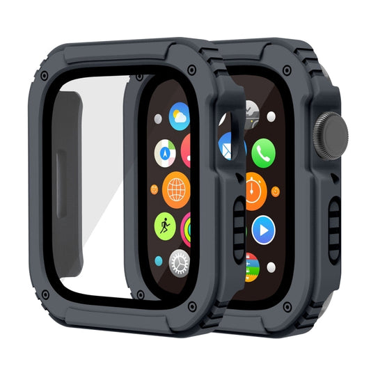 Skorter | 2 in 1 Screen Tempered Glass Film Protective Cover for Apple Watch Series 3 & 2 & 1 42mm (Dark Gray)