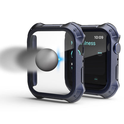 Skorter | 2 in 1 Frosted PC Frame + Tempered Glass Film Protective Case for Apple Watch Series 9 / 8 / 7 41mm (Black)