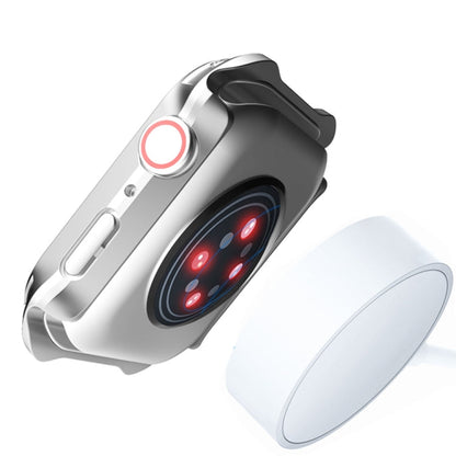 Skorter | 2 in 1 PC frame + screen tempered glass film protective case for Apple Watch Series 9 / 8 / 7 41mm (Red)