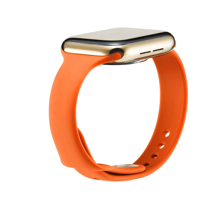 Skorter | For Apple Watch 5/4 44mm & 3/2/1 42mm Thin Silicone Watch Band (Orange)