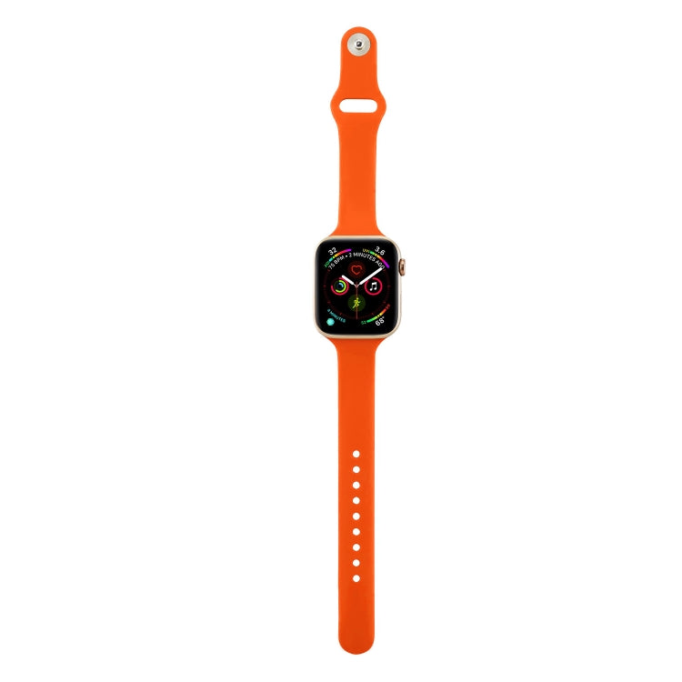 Skorter | For Apple Watch 5/4 44mm & 3/2/1 42mm Thin Silicone Watch Band (Orange)