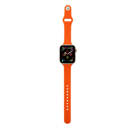 Skorter | For Apple Watch 5/4 44mm & 3/2/1 42mm Thin Silicone Watch Band (Orange)