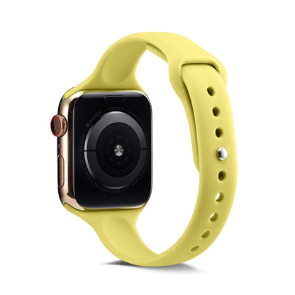 Skorter | For Apple Watch 5/4 44mm & 3/2/1 42mm Thin Silicone Watch Strap (Yellow)