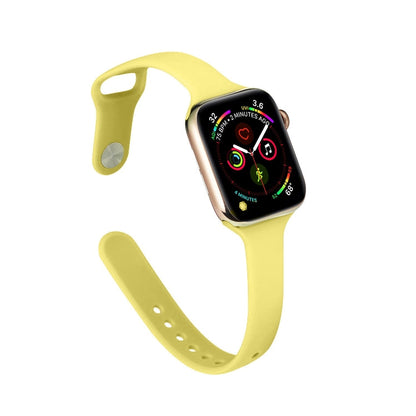 Skorter | For Apple Watch 5/4 44mm & 3/2/1 42mm Thin Silicone Watch Strap (Yellow)