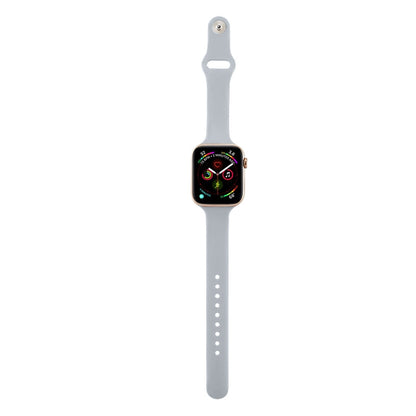 Skorter | For Apple Watch 5/4 44mm & 3/2/1 42mm Thin Silicone Watch Band (Light Gray)