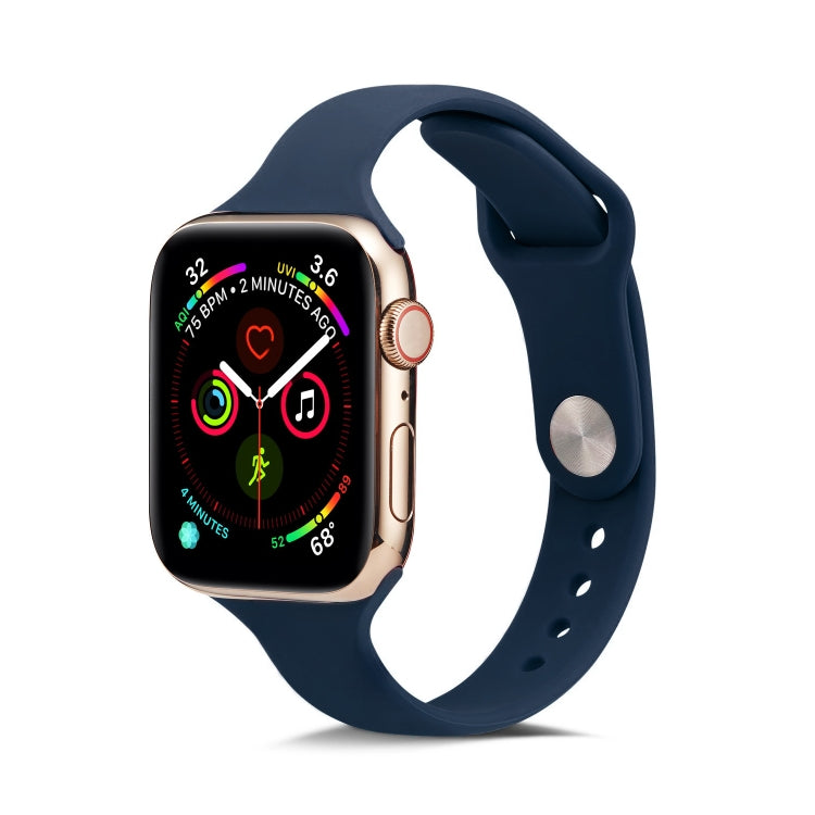 Skorter | For Apple Watch 5/4 44mm & 3/2/1 42mm Thin Silicone Band (Dark Blue)