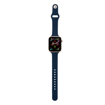 Skorter | For Apple Watch 5/4 44mm & 3/2/1 42mm Thin Silicone Band (Dark Blue)