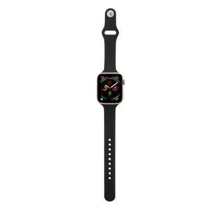 Skorter | For Apple Watch 5/4 40mm & 3/2/1 38mm Thin Silicone Watch Band (Black)