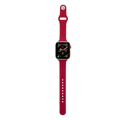 Skorter | For Apple Watch 5/4 40mm & 3/2/1 38mm Thin Silicone Watch Strap (Rose Red)