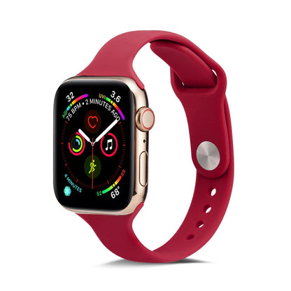 Skorter | For Apple Watch 5/4 40mm & 3/2/1 38mm Thin Silicone Watch Strap (Rose Red)