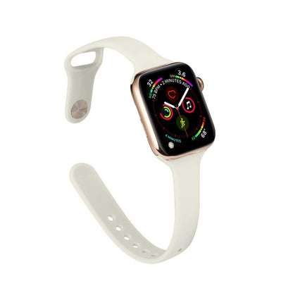 Skorter | For Apple Watch 5/4 40mm & 3/2/1 38mm Thin Silicone Watch Strap (Creamy White)