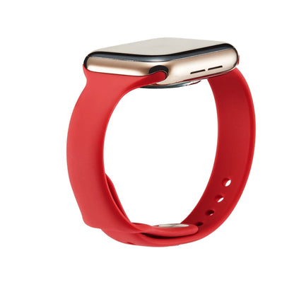 Skorter | For Apple Watch 5/4 40mm & 3/2/1 38mm Thin Silicone Watch Band (Camelia Red)