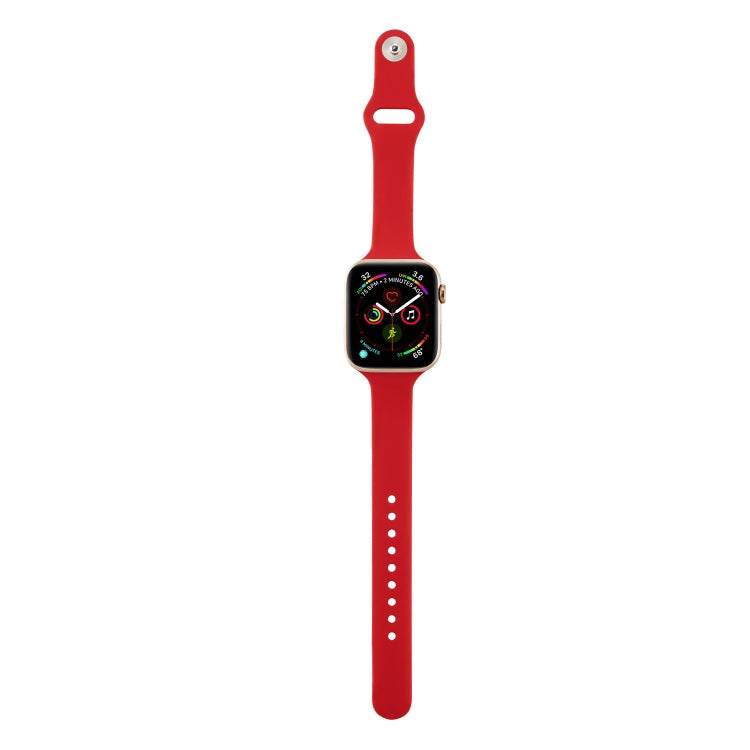 Skorter | For Apple Watch 5/4 40mm & 3/2/1 38mm Thin Silicone Watch Band (Camelia Red)