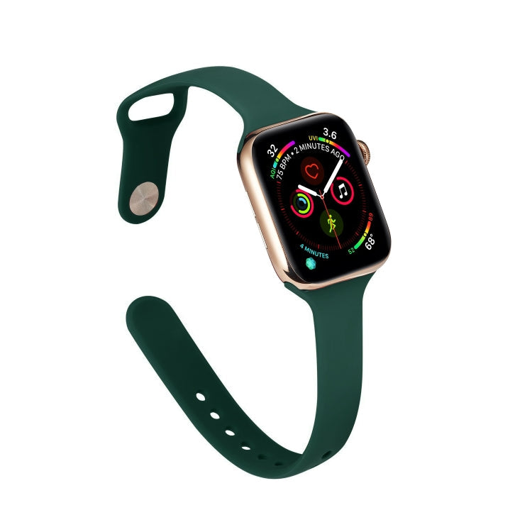 Skorter | For Apple Watch 5/4 40mm & 3/2/1 38mm Thin Silicone Band (Dark Green)
