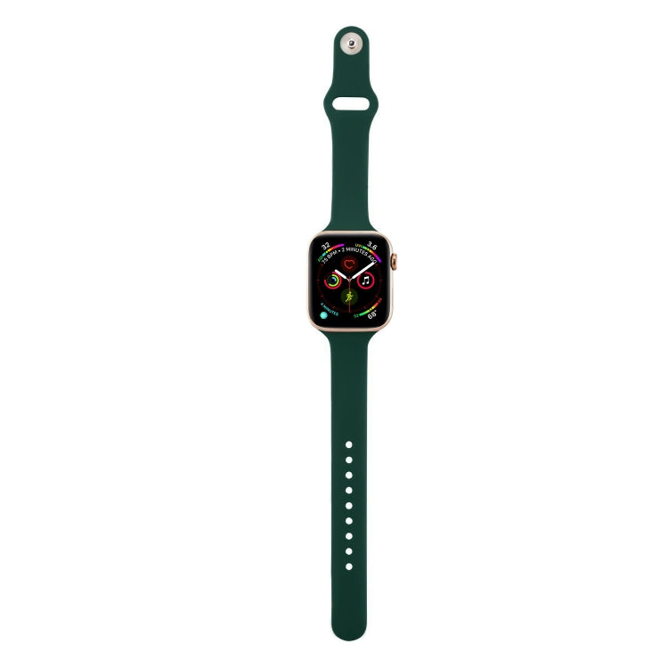 Skorter | For Apple Watch 5/4 40mm & 3/2/1 38mm Thin Silicone Band (Dark Green)
