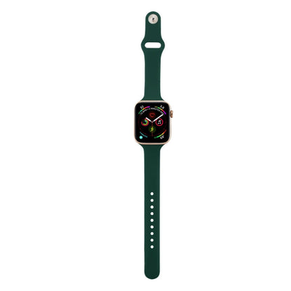 Skorter | For Apple Watch 5/4 40mm & 3/2/1 38mm Thin Silicone Band (Dark Green)