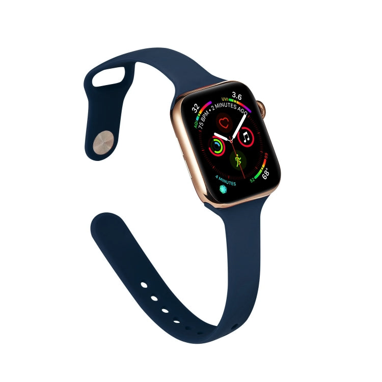 Skorter | For Apple Watch 5/4 40mm & 3/2/1 38mm Thin Silicone Band (Dark Blue)