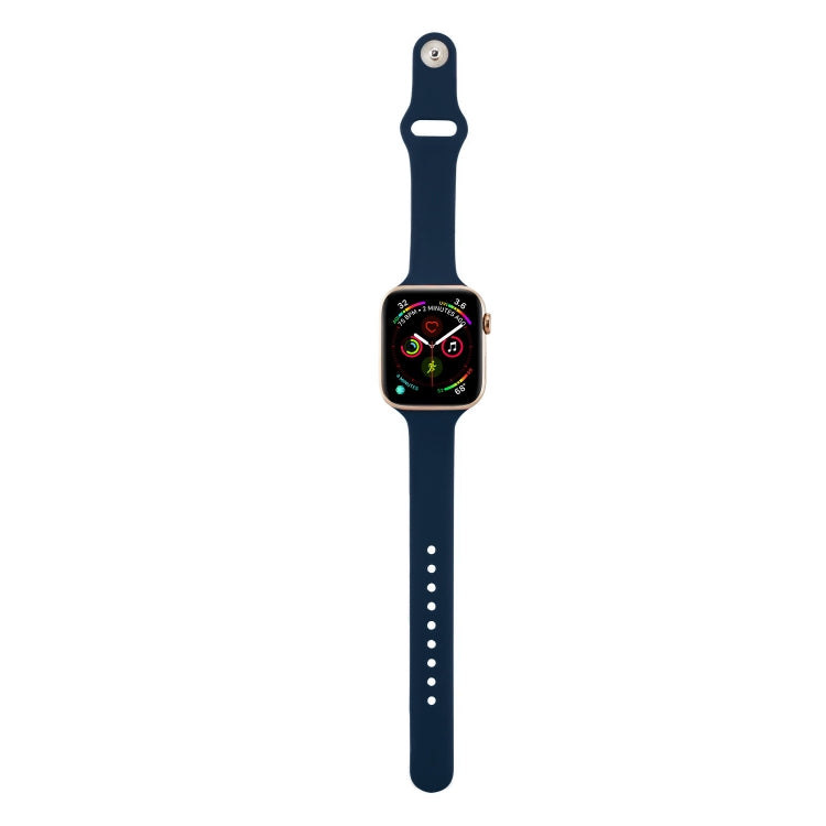 Skorter | For Apple Watch 5/4 40mm & 3/2/1 38mm Thin Silicone Band (Dark Blue)