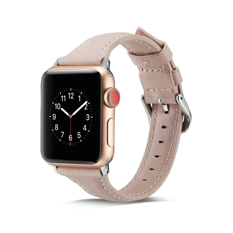 Skorter | For Apple Watch 5/4 44mm & 3/2/1 42mm Thin Leather Band (Pink)