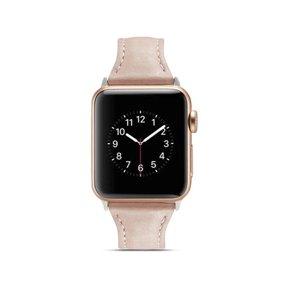 Skorter | For Apple Watch 5/4 44mm & 3/2/1 42mm Thin Leather Band (Pink)