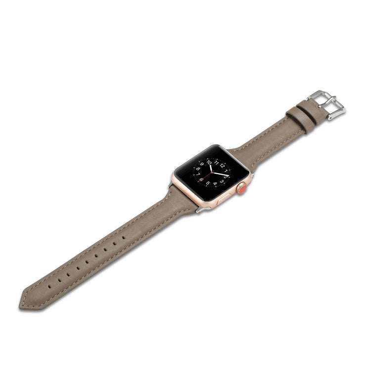 Skorter | For Apple Watch 5/4 44mm & 3/2/1 42mm Slim Leather Band (Gray)