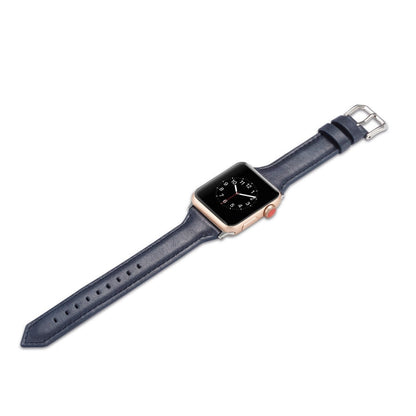 Skorter | For Apple Watch 5/4 44mm & 3/2/1 42mm Thin Leather Watch Strap (Blue)