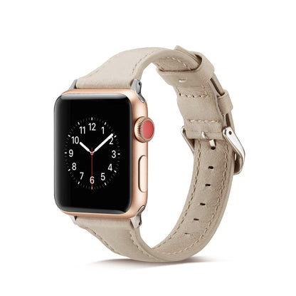 Skorter | For Apple Watch 5/4 44mm & 3/2/1 42mm Thin Leather Strap (Creamy White)