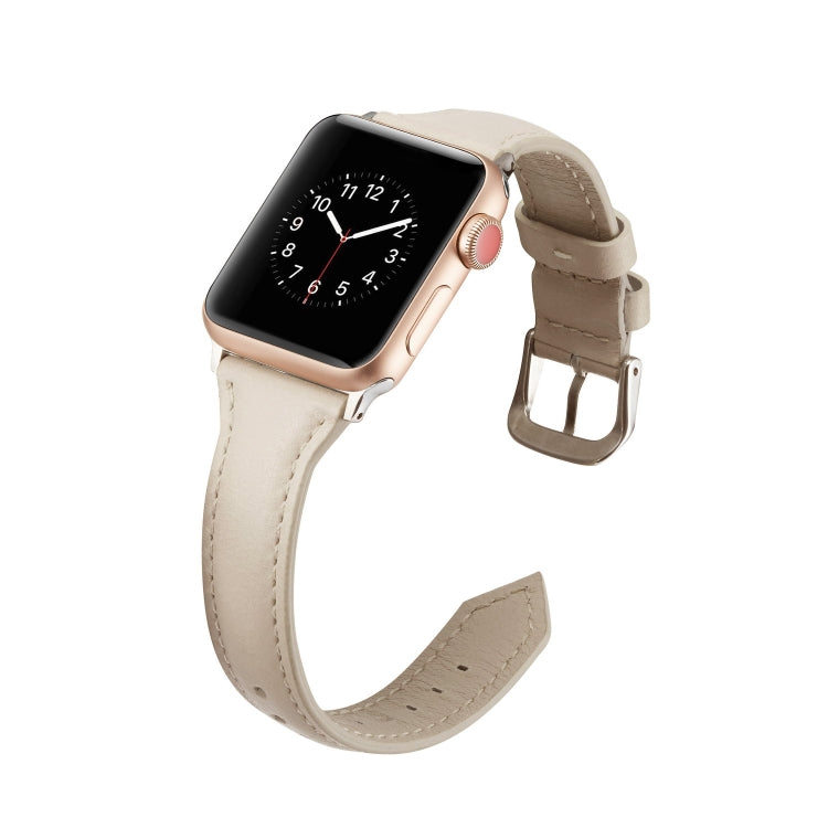 Skorter | For Apple Watch 5/4 44mm & 3/2/1 42mm Thin Leather Strap (Creamy White)