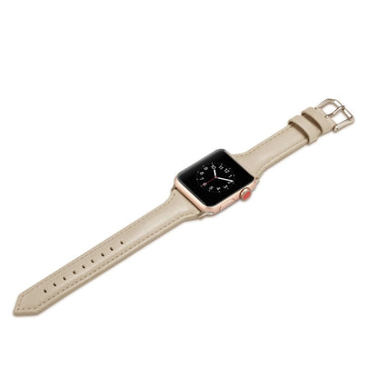 Skorter | For Apple Watch 5/4 44mm & 3/2/1 42mm Thin Leather Strap (Creamy White)