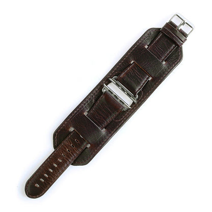 Skorter | For Apple Watch 5 & 4 40mm / 3 & 2 & 1 38mm Crazy Horse Texture Band Watch Strap (Dark Brown)