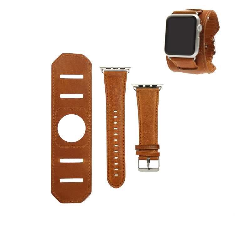Skorter | For Apple Watch 5 & 4 44mm / 3 & 2 & 1 42mm Strap with crazy horsehide texture (Light Brown)
