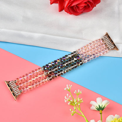 Skorter | For Apple Watch 5 & 4 40mm / 3 & 2 & 1 38mm Pearl Crystal Watch Band (Crystal Pink)