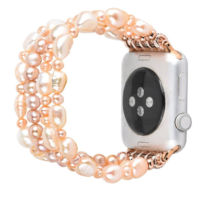 Skorter | For Apple Watch 5 & 4 40mm / 3 & 2 & 1 38mm Pearl Crystal Bracelet (Natural Pearl)