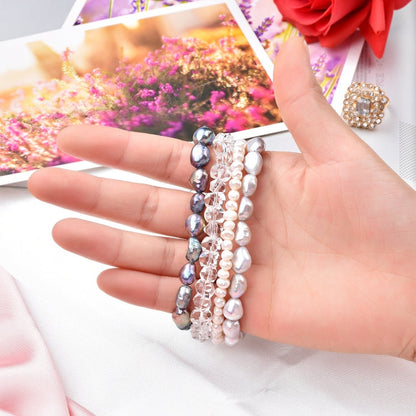 Skorter | For Apple Watch 5 & 4 40mm / 3 & 2 & 1 38mm Pearl Crystal Watch Band (Pearl + White Crystal)