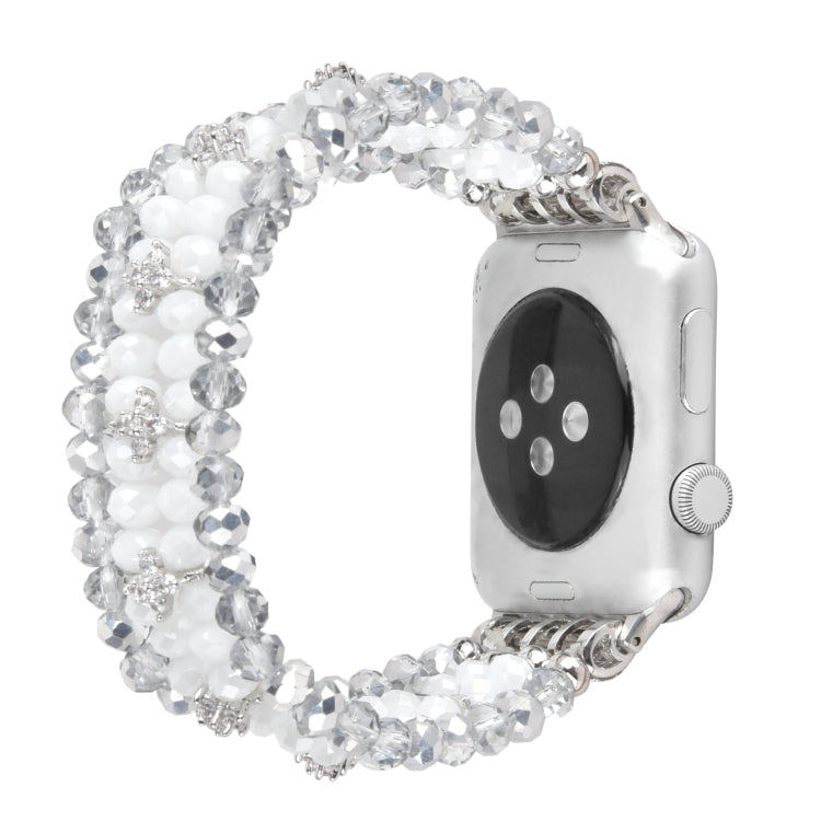 Skorter | For Apple Watch 5 & 4 40mm / 3 & 2 & 1 38mm Pearl Crystal Watch Band (Crystal Porcelain White)