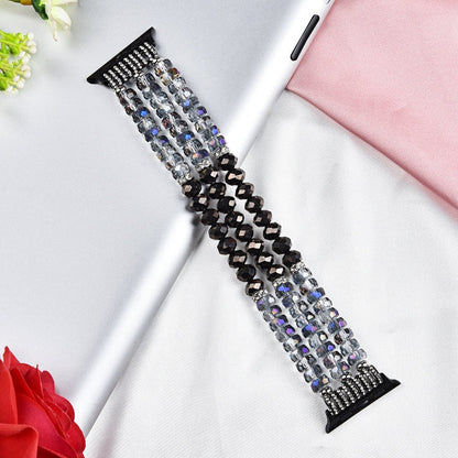 Skorter | For Apple Watch 5 & 4 40mm / 3 & 2 & 1 38mm Pearl Crystal Watch Band (Crystal Gray)