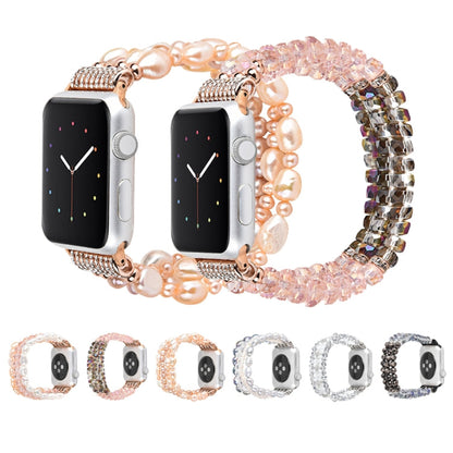 Skorter | For Apple Watch 5 & 4 40mm / 3 & 2 & 1 38mm Pearl Crystal Watch Band (Crystal Gray)