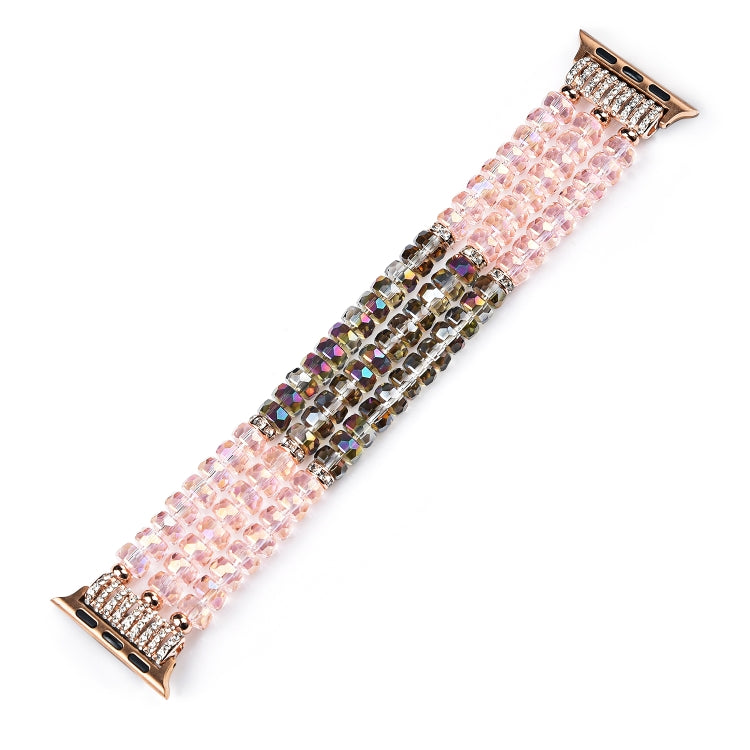 Skorter | For Apple Watch 5 & 4 44mm / 3 & 2 & 1 42mm Pearl Crystal Watch Band (Crystal Pink)